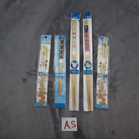 Disney Mickey Bamboo Chopsticks Chopstick 3 - 21cm & 2 - 33cm 5 total packs